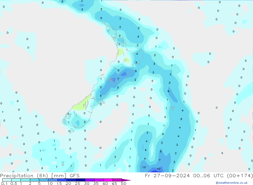 Z500/Rain (+SLP)/Z850 GFS  27.09.2024 06 UTC