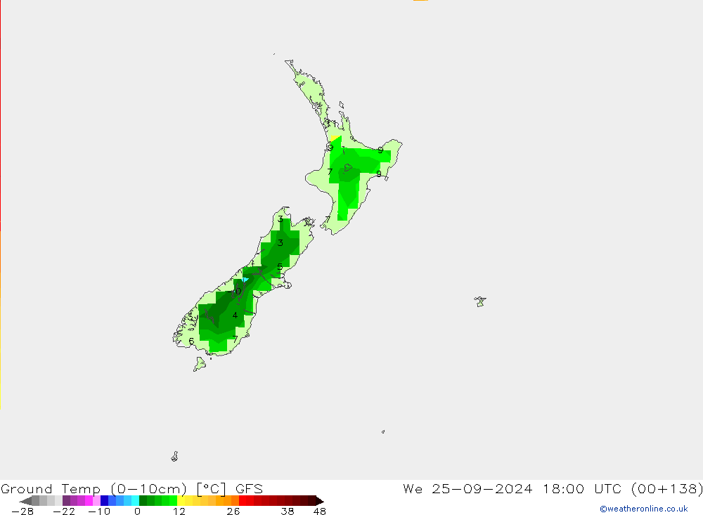 temp. mín./solo (0-10cm) GFS Qua 25.09.2024 18 UTC