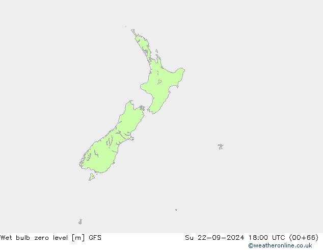 Wet bulb zero level GFS dom 22.09.2024 18 UTC