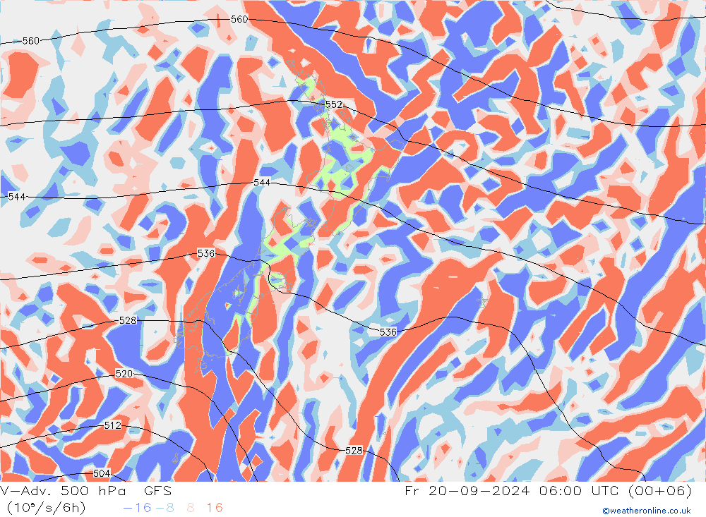 V-Adv. 500 hPa GFS  20.09.2024 06 UTC