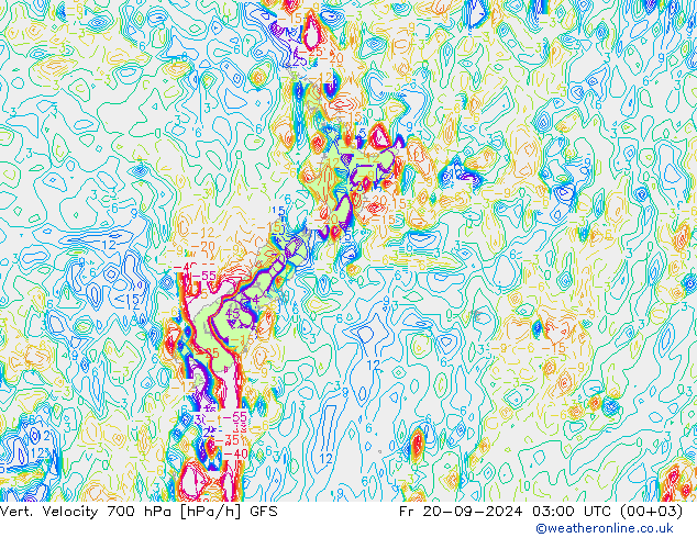 Vert. Velocity 700 hPa GFS ven 20.09.2024 03 UTC