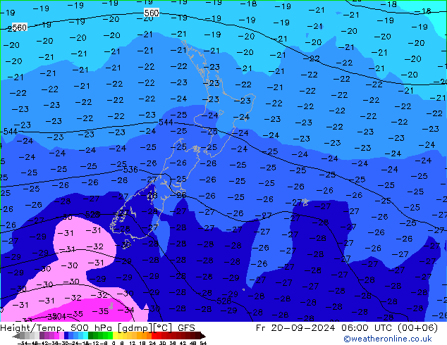 Height/Temp. 500 hPa GFS  20.09.2024 06 UTC