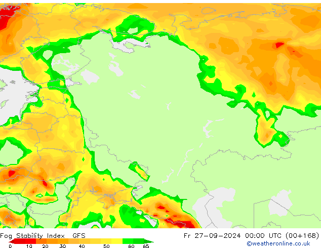 Fog Stability Index GFS Pá 27.09.2024 00 UTC