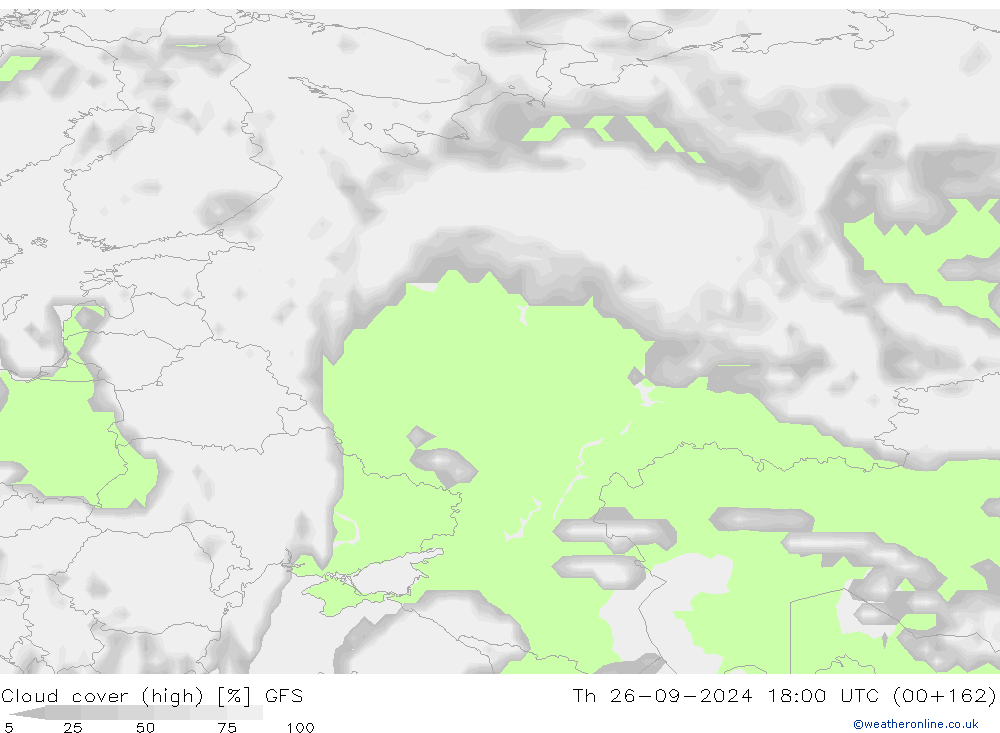 Bewolking (Hoog) GFS do 26.09.2024 18 UTC