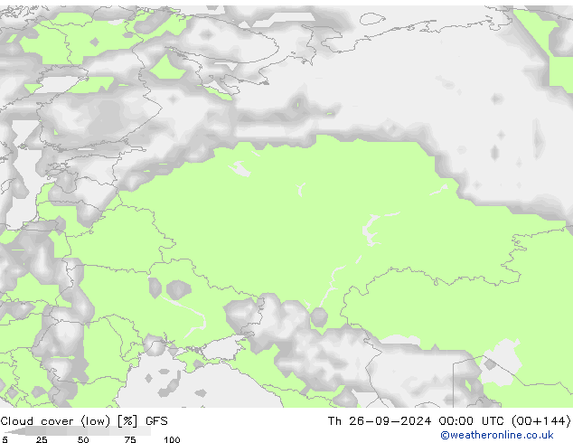 Bulutlar (düşük) GFS Per 26.09.2024 00 UTC