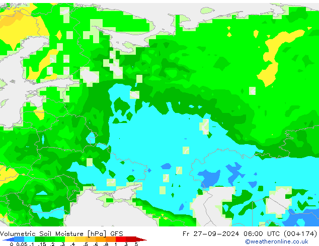 Volumetric Soil Moisture GFS пт 27.09.2024 06 UTC