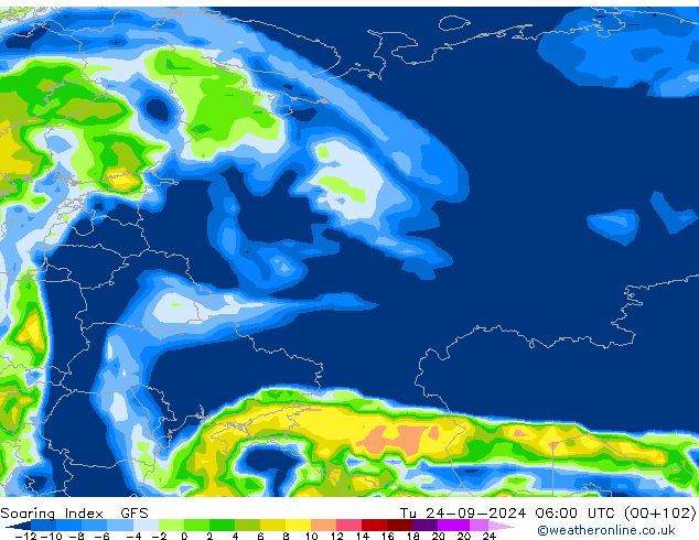 Yükselme İndeksi GFS Sa 24.09.2024 06 UTC