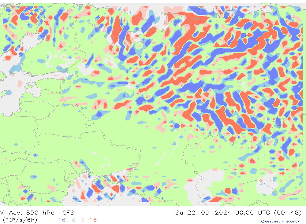 V-Adv. 850 hPa GFS  22.09.2024 00 UTC