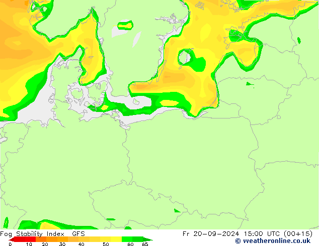 Fog Stability Index GFS Pá 20.09.2024 15 UTC