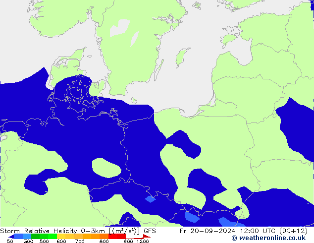 Storm Relative Helicity GFS Fr 20.09.2024 12 UTC