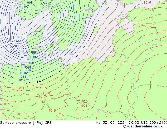 GFS: pon. 30.09.2024 00 UTC