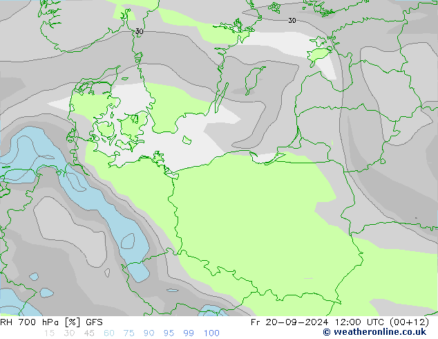 RH 700 hPa GFS Sex 20.09.2024 12 UTC