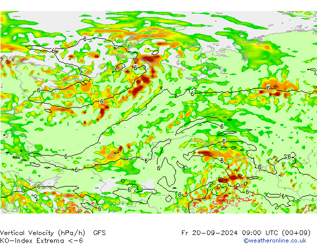 Convection-Index GFS Pá 20.09.2024 09 UTC