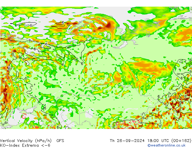 Convection-Index GFS чт 26.09.2024 18 UTC