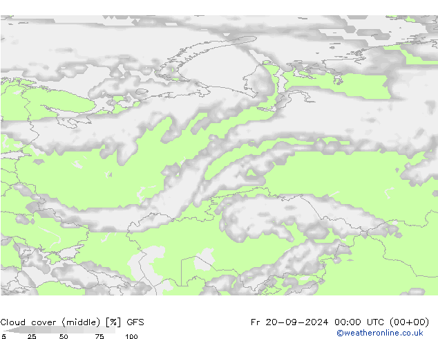 Nubes medias GFS vie 20.09.2024 00 UTC