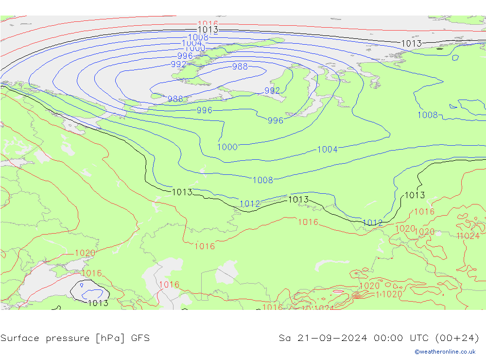 GFS: so. 21.09.2024 00 UTC