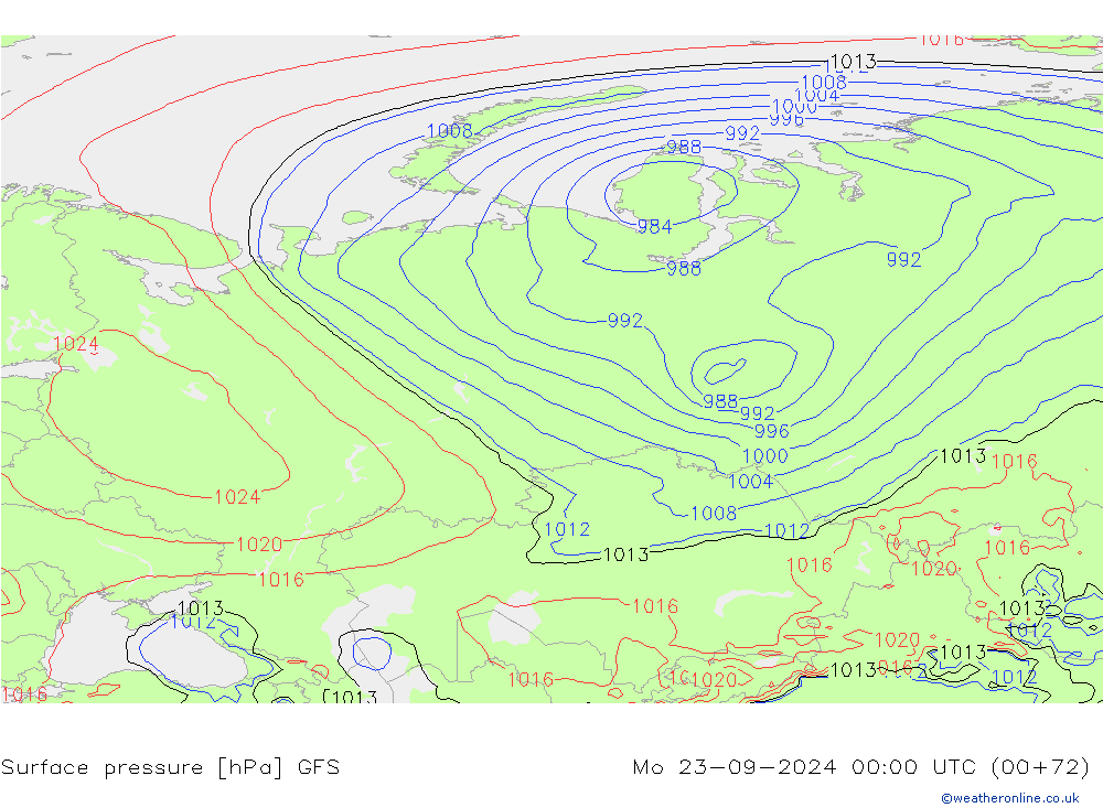 Atmosférický tlak GFS Září 2024