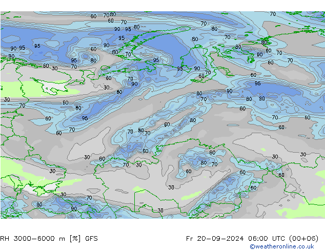 RH 3000-6000 m GFS Pá 20.09.2024 06 UTC