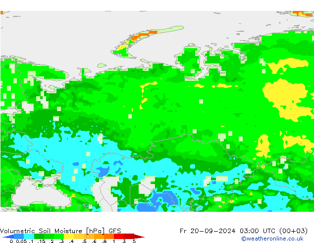 Volumetric Soil Moisture GFS Fr 20.09.2024 03 UTC