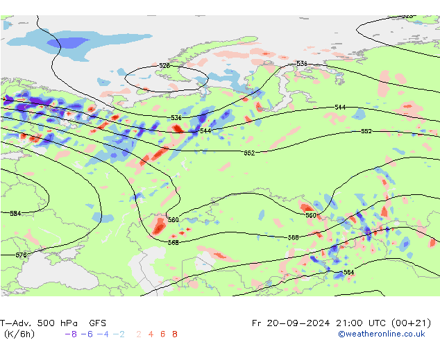 T-Adv. 500 hPa GFS pt. 20.09.2024 21 UTC