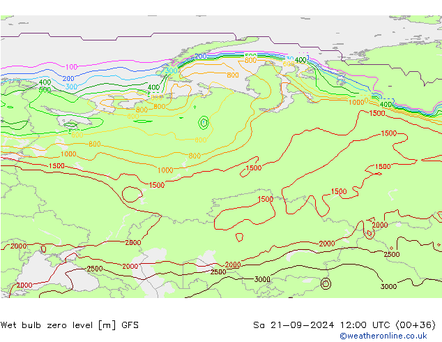 Wet bulb zero level GFS  2024