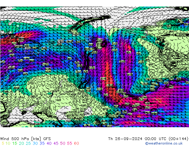  500 hPa GFS  26.09.2024 00 UTC