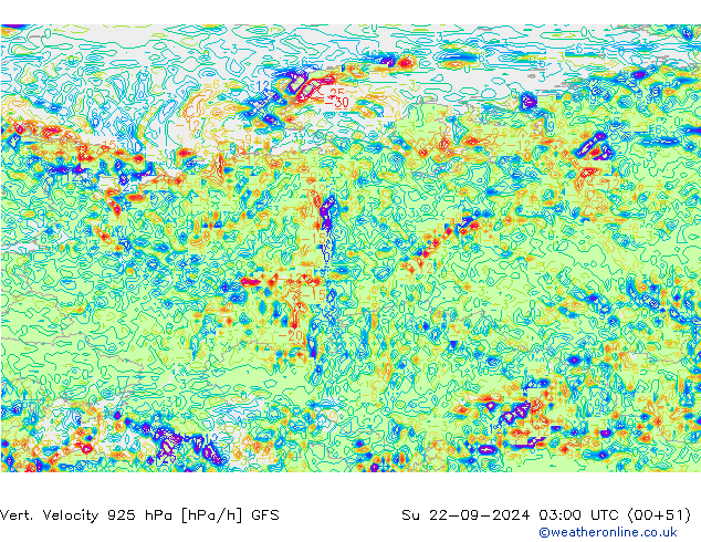 Vert. Velocity 925 hPa GFS Su 22.09.2024 03 UTC