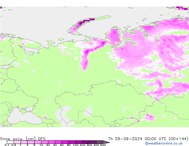 Snow accu. GFS  26.09.2024 00 UTC