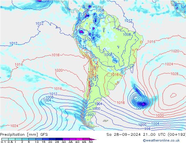 Precipitation GFS September 2024