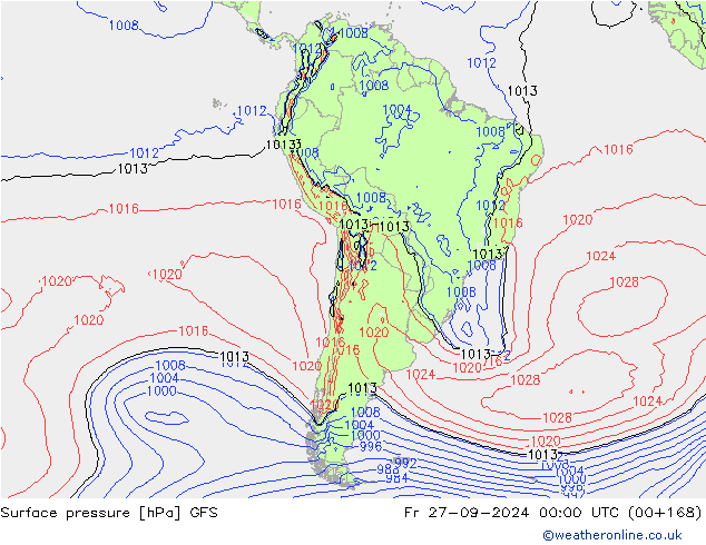 Bodendruck GFS Fr 27.09.2024 00 UTC