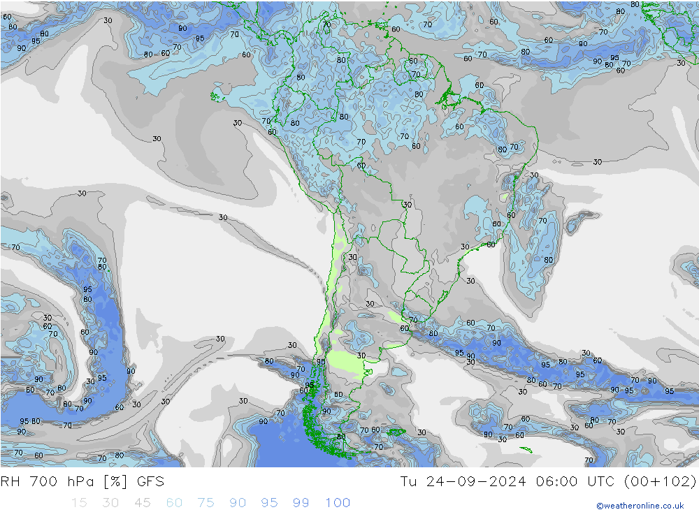 700 hPa Nispi Nem GFS Sa 24.09.2024 06 UTC