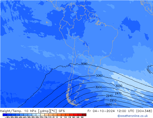 Height/Temp. 10 hPa GFS Fr 04.10.2024 12 UTC