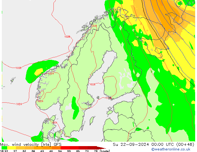 Max. wind velocity GFS Ne 22.09.2024 00 UTC