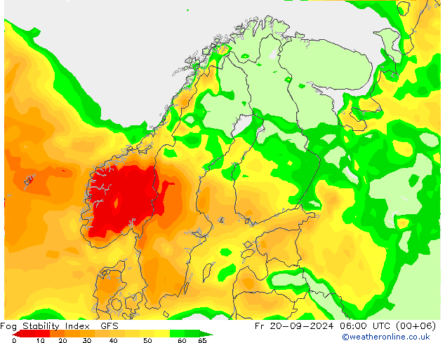 Fog Stability Index GFS Fr 20.09.2024 06 UTC