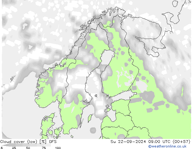 Nubi basse GFS dom 22.09.2024 09 UTC