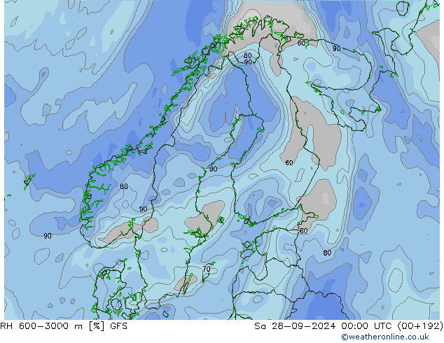 RV 600-3000 m GFS za 28.09.2024 00 UTC