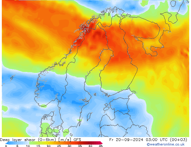 Deep layer shear (0-6km) GFS pt. 20.09.2024 03 UTC