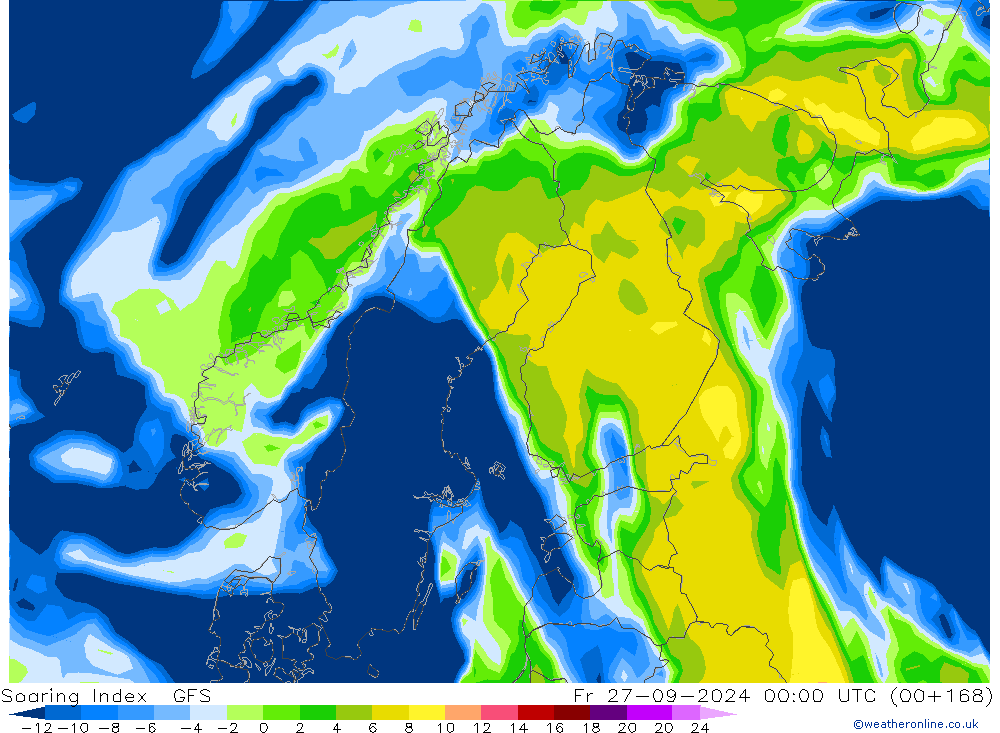 Soaring Index GFS пт 27.09.2024 00 UTC