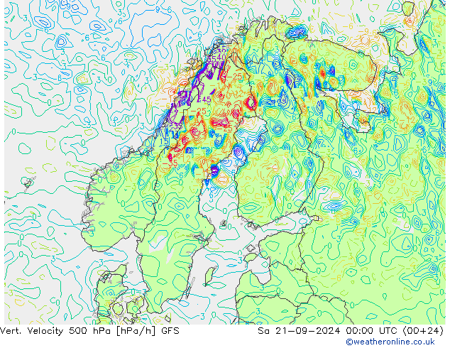 Vert. Velocity 500 гПа GFS сб 21.09.2024 00 UTC