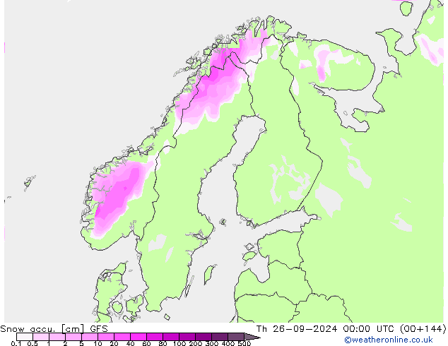 Toplam Kar GFS Per 26.09.2024 00 UTC