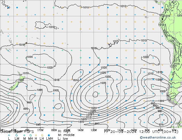 Cloud layer GFS ven 20.09.2024 12 UTC