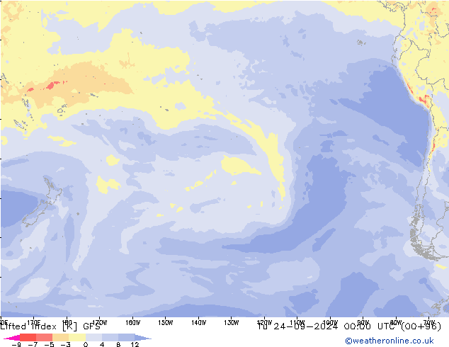 Lifted Index GFS Ter 24.09.2024 00 UTC