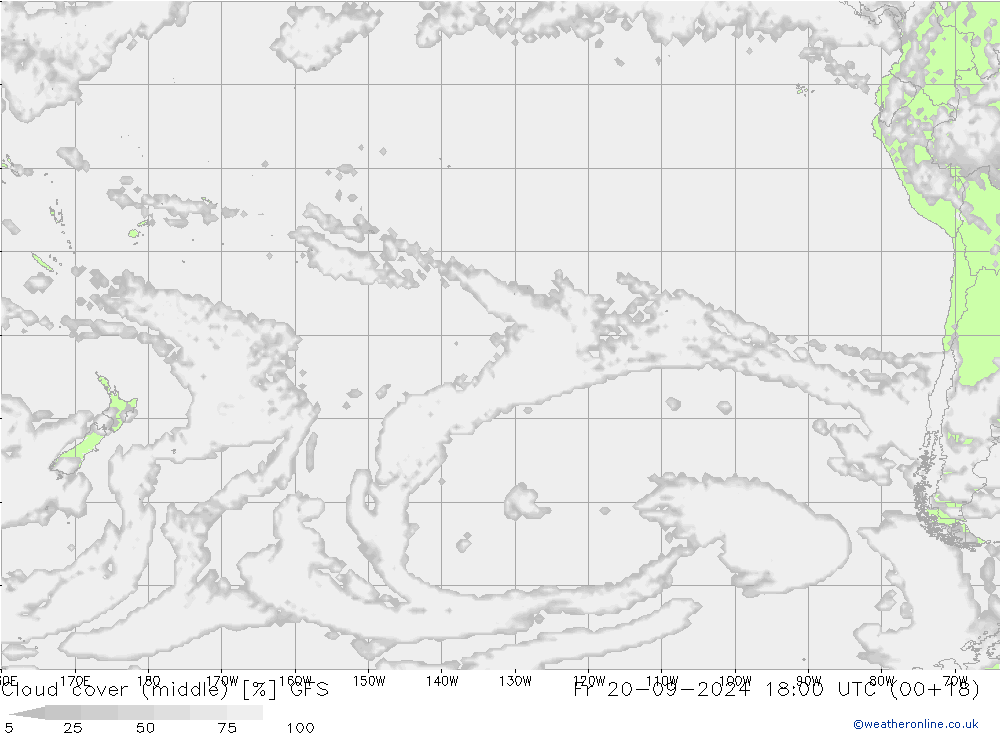 Cloud cover (middle) GFS Fr 20.09.2024 18 UTC