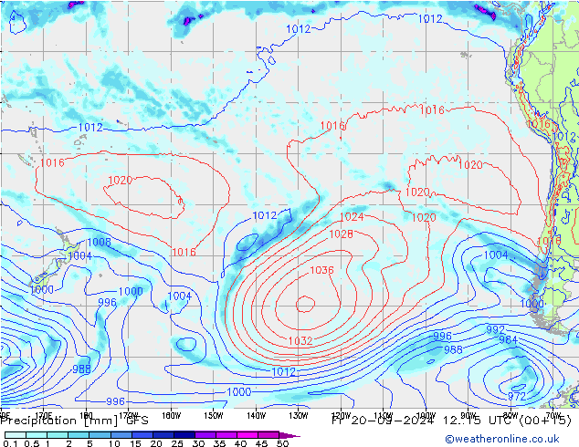 Srážky GFS Pá 20.09.2024 15 UTC