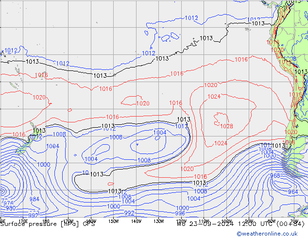 GFS: Pzt 23.09.2024 12 UTC