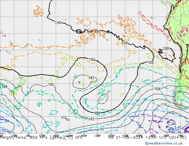 Z500/Regen(+SLP)/Z850 GFS za 21.09.2024 12 UTC