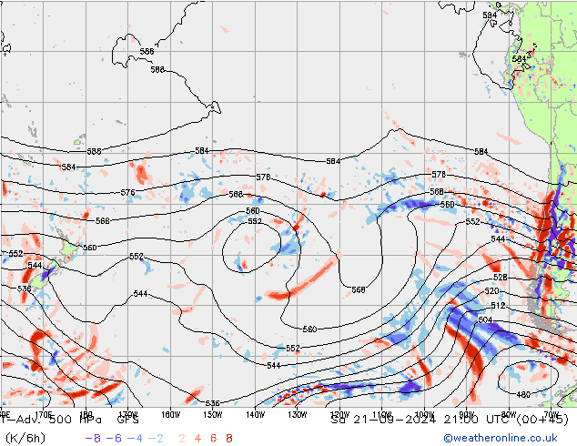 T-Adv. 500 hPa GFS Sa 21.09.2024 21 UTC