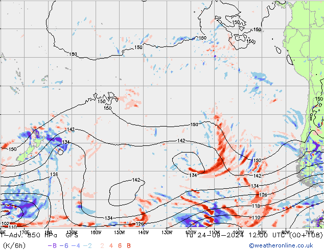 T-Adv. 850 hPa GFS Ter 24.09.2024 12 UTC