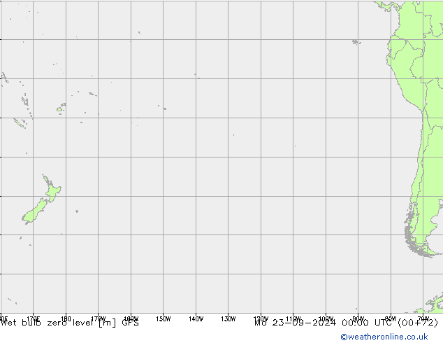 Wet bulb zero level GFS  23.09.2024 00 UTC