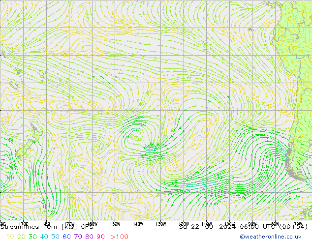 Streamlines 10m GFS Su 22.09.2024 06 UTC